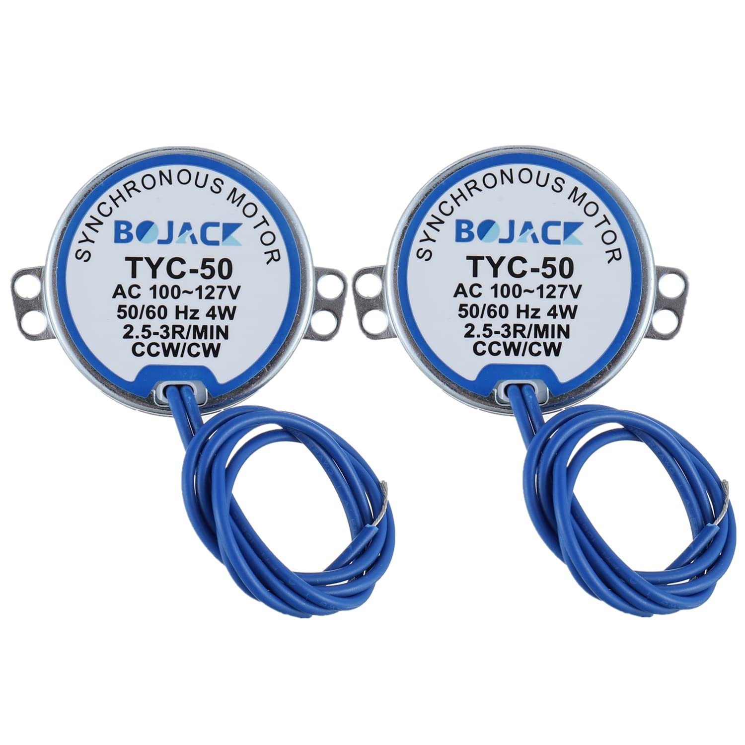 Photo 1 of BOJACK Synchronous Motor AC100~127V Volt 50/60HZ 4W 2.5-3RPM/MIN CW/CCW Turntable Motor for Electric, Crafts Tumbler, Model or Cup Turner Motor (Pack of 2)