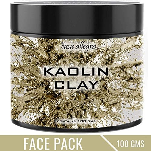 Casa Allegra Kaolin Clay Powder for Face Body Mask - Skin Exfoliation and Purification Face Pack - Mud Therapy for Deep Cleansing and Removing Dead Skin Cells - 100 Grams