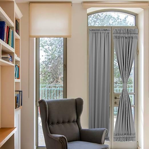Amazon Com Panovous Gray French Door Curtains Set Of 2 Elegant