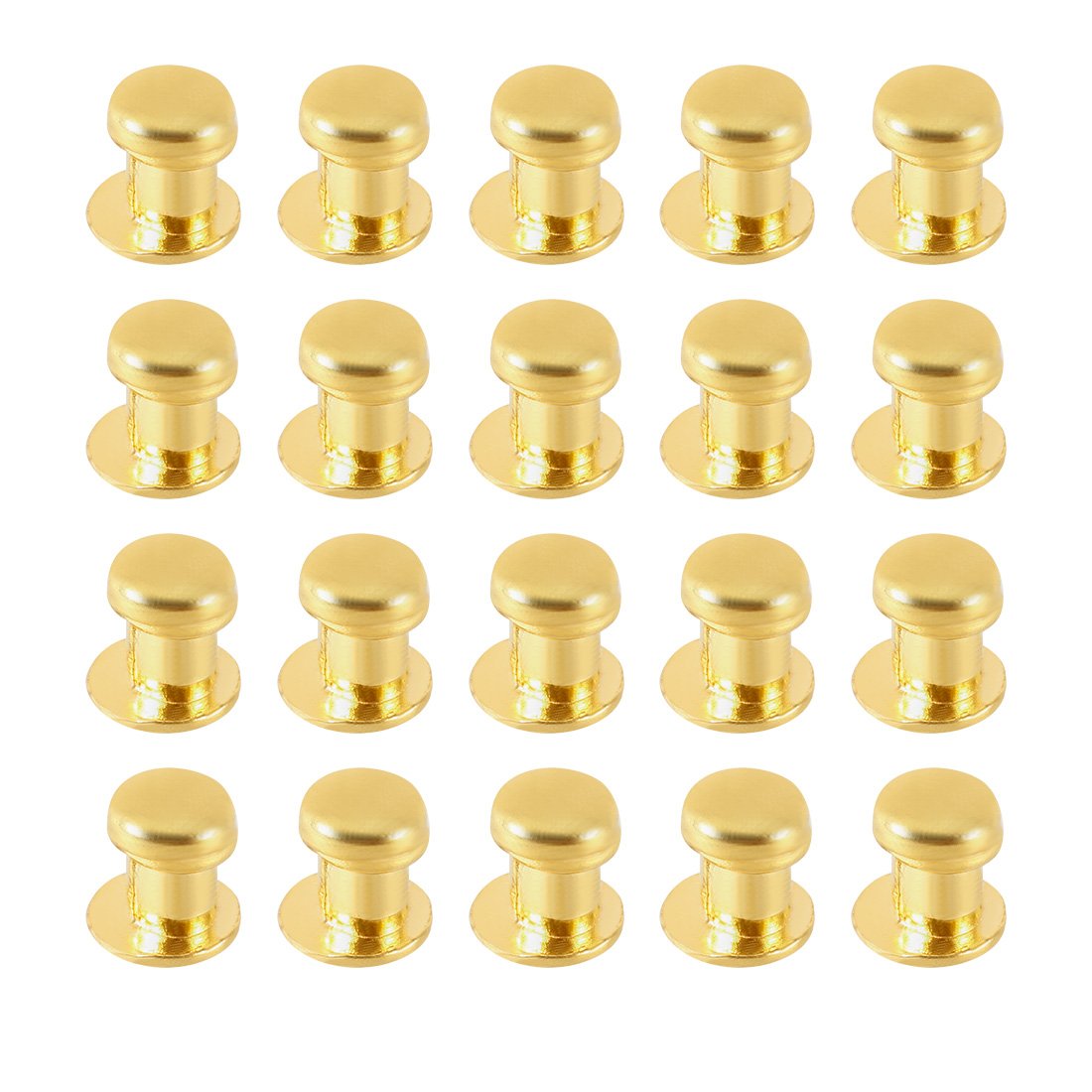 Sourcingmap 7x10mm Gift Jewelry Box Single Hole Round Knobs Pull Handles Gold Tone 20pcs