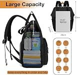 Lekebaby Nappy Changing Bag Backpack with Mat & Stroller Straps Arrow Print view 2