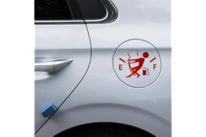 GRIT KULTURE GRITKULTURE Gas Cap Funny Car Vinyl Decal Stickers for Cars, Trucks, Windows, Laptops, Tumblers High Gas Consumption Fuel Gauge Empty (Guy-Metallic Red)