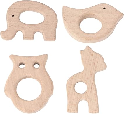 wooden teether shapes