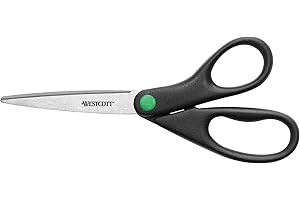 WESTCOTT Wescott Kleenearth Recycled Stainless Steel Scissors, 8" Straight, Black (41418)