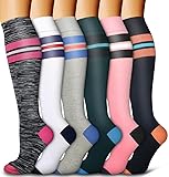 Bluemaple 6 Pack Copper Compression Socks for Women
