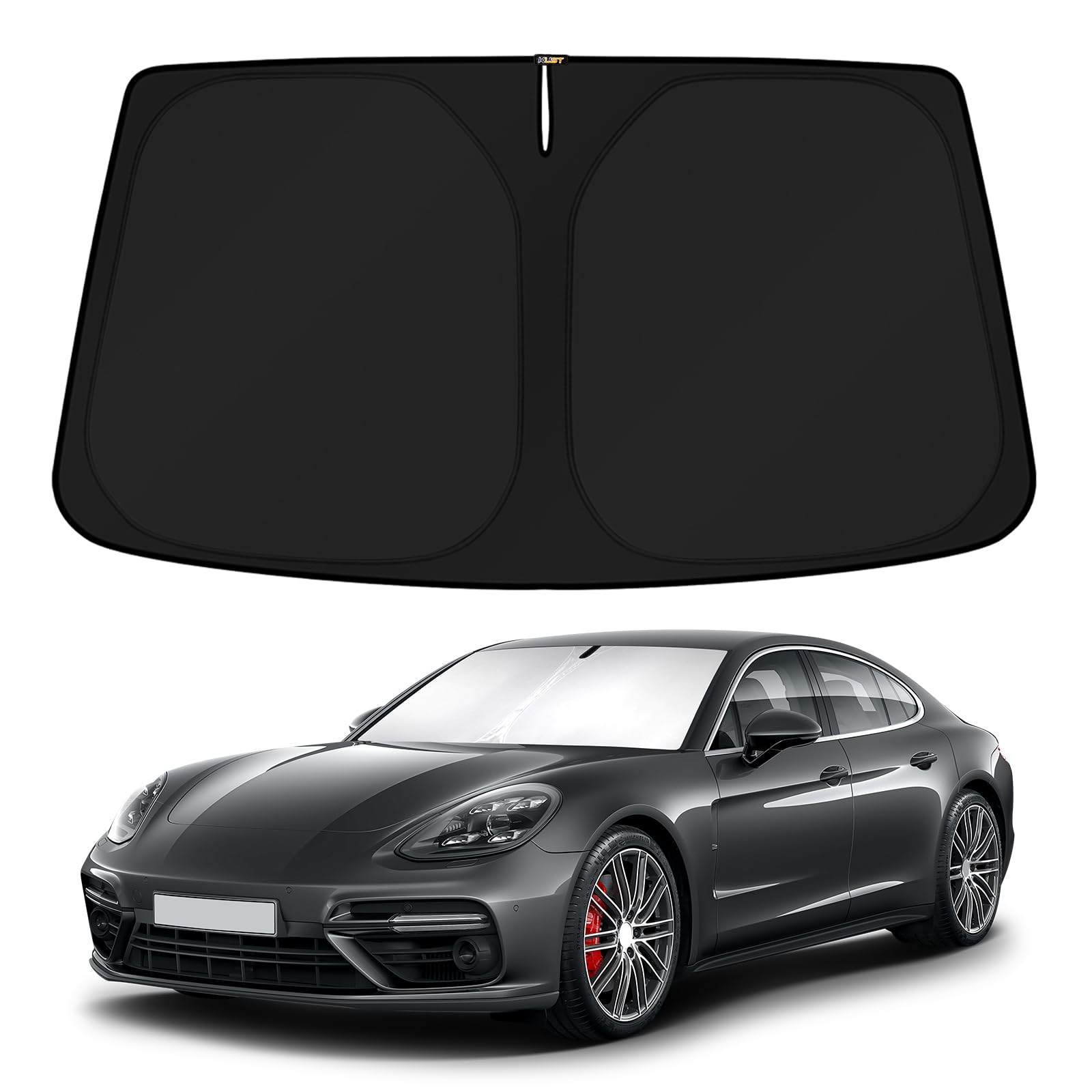Photo 1 of KUST Windshield Sun Shade for 2017-2024 Porsche Panamera Sedan Accessories Custom Fit Sunshade Sun Visor Protector Foldable Blocks UV Rays Keep Your Car Cooler