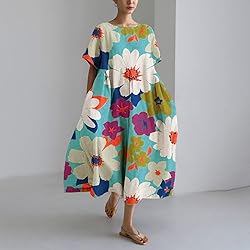 hmbudp Boho Hawaiian Dresses for Women 2024 Trendy