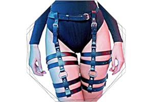 GEMILY Leather Leg Harness Thigh Black Fashion Rave Body Accessories for Women