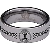 Tungsten Carbide Celtic Tree of Life Wedding Band Anniversary Ring for Men and Women 8mm