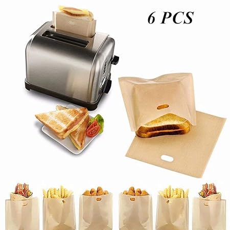 6 bolsas de tostadora reutilizables antiadherentes para pan ...