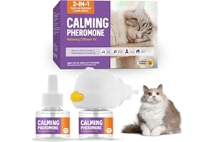 Weeping Willow Oil Co - Cat Calming Diffuser, 2 in 1 Cat Calming Pheromones Diffuser Kit (Plug-in Diffuser + 2PCS 48ml Vial),Cat Calming Products for Cat Anxiety Relief, 60 Days Use