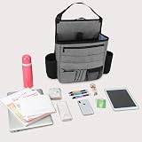 Luxja Front Car Seat Organizer Backpack with Laptop Sleeve Black Grey view 8