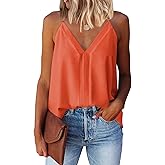 miduo Womens V Neck Strappy Tank Tops Loose Casual Sleeveless Shirts Blouses