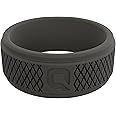 QALO Silicone Ring for Men - Mens Crosshatch Design with Breathable & Durable Silicone with Q2X - Comfort Fit Mens Silicone Wedding Bands - Rubber Engagement Rings for Him