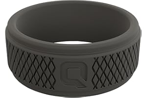 QALO Silicone Ring for Men - Mens Crosshatch Design with Breathable & Durable Silicone with Q2X - Comfort Fit Mens Silicone Wedding Bands - Rubber Engagement Rings for Him