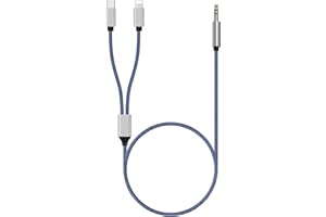 YEAOI USB C to 3.5mm Car Audio Aux Jack Cable for iPhone 15/15 Plus/15 Pro/15 Pro Max, Aux Cord for iPhone 14 13 12 11, Blue