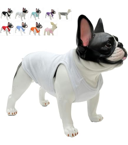 Petitebelle Welpen-Kleidung - Weißes ärmelloses Baumwolle-T-Shirt Für Hunde
