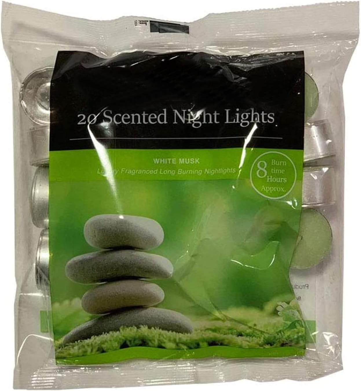 Fresh Scented Tealight Candles – Refreshing & Soothing Fragrances | Up to 8-Hour Burn Time | Premium Quality Decorative Tealights for Home Decor (White Musk - Packs of 20)