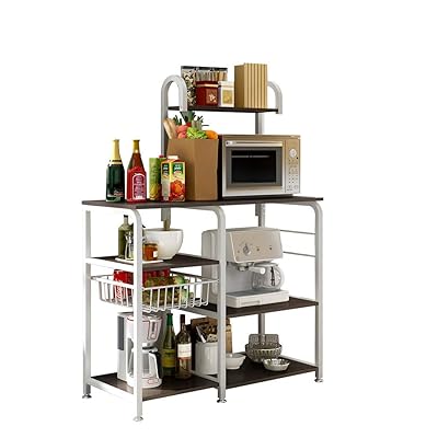 Naiflowers Kitchen Baker's Rack 35.5" Microwave Stand, 4-Tier