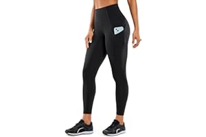CRZ YOGA Naked Feeling Workout Leggings Pockets 25'' - High Waisted Womens Yoga Pants Running Tights