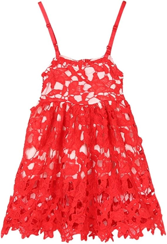 Amazon Co Jp Cutelove 子供ドレス ワンピース ドレス キャミワンピース 女の子 夏 袖なし レース 可愛い レースワンピース 素敵 レッド 服 ファッション小物