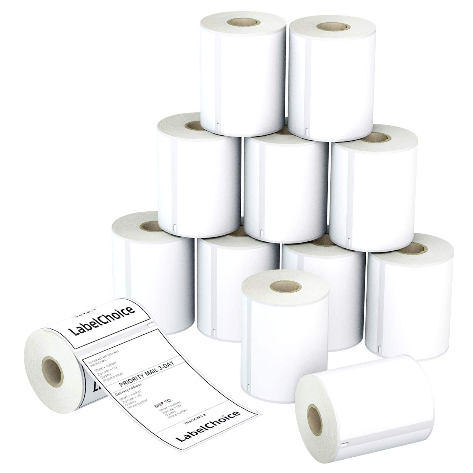 Photo 1 of LabelChoice 2640 Labels Compatible Dymo 1744907 Shipping Labels?Not for Dymo 550, 5XL?,12 Rolls 4x6 Adhesive Direct Thermal Postage Labels Replacement Used with Dymo Labelwriter 400 450 Twin Turbo,4XL