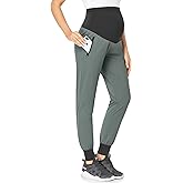 POSHGLAM Women's Maternity Joggers Casual Scrub Pants Quick-Dry Lightweight Active Pants
