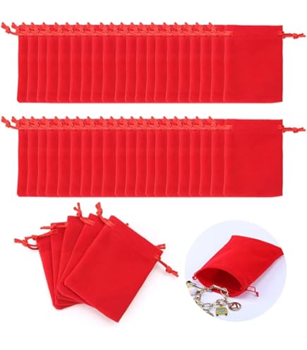 20 Pack Velvet Drawstring Bags - Small Jewelry Gift Pouches For Wedding Party Favors