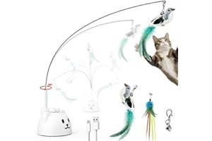 CATPICK Interactive Cat Toys for Indoor Cats Automatic Electric Flying Bird Feather Cat Toy - Best Kitten & Adult Cat Enrichment Toy Stick-on Hanging Electric Kitty Toys for Bored Cats