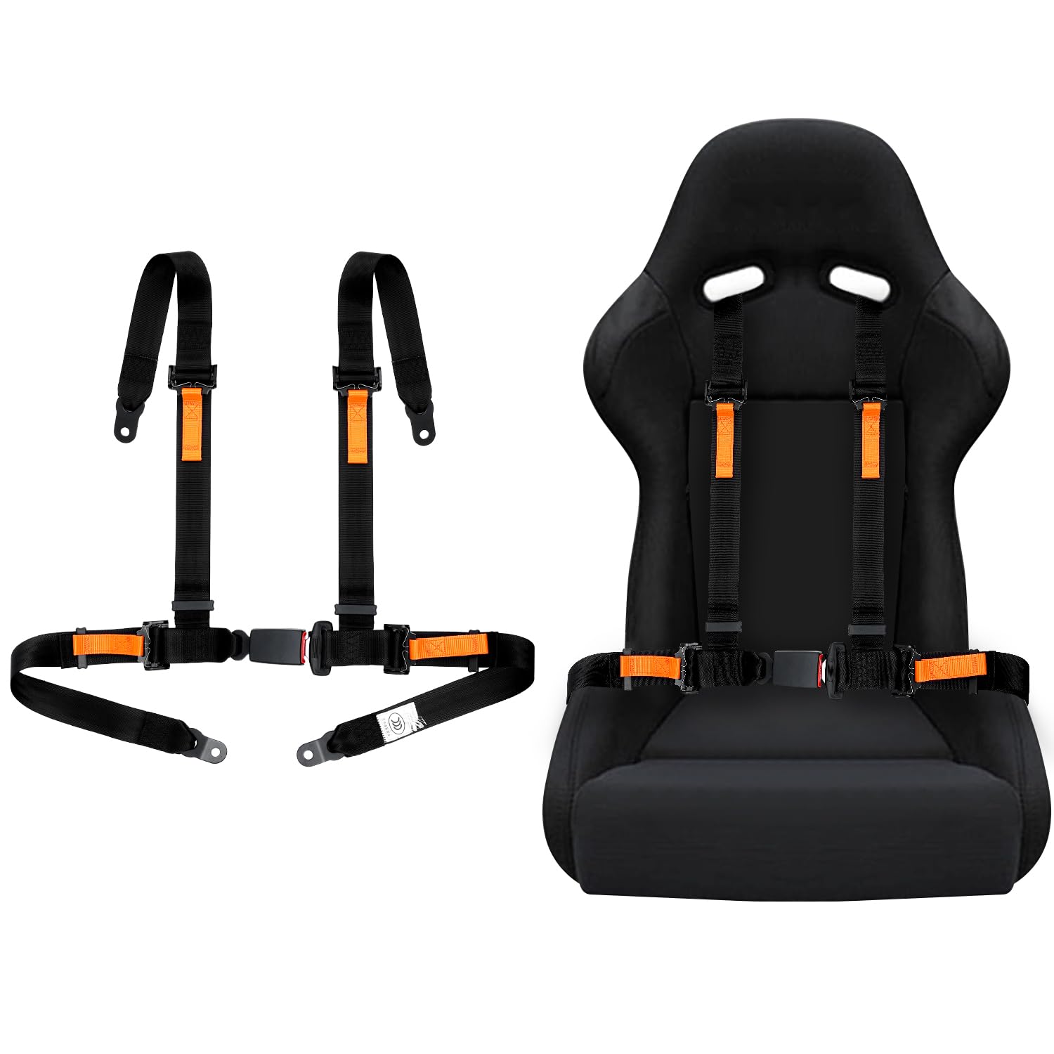 Photo 1 of Yakitoko Universal 4 point Safety Harness Set 2 in Fits Go Kart,UTV,ATV,Racing Black