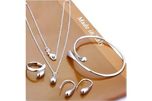 GUCABE Unique Design Jewelry Set for Ladies Fashion Water Drop Four-Piece Set Ring Earring Necklace Bracelet Four-Piece Set