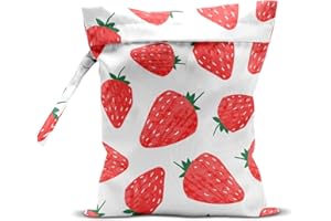 zcyxuuw Wet Bag, Wet Dry Bag, Wet Bag for Swimsuit, Travel, Beach, Pool, Diapers, Dirty Yoga Gym Clothes, Makeup Bag, Waterproof Reusable Fruit D閏or Orange Strawberry