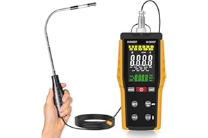 Hot-Wire Anemometer HVAC Wind Gauge, AIOMEST Handheld CFM Air Flow Velocity Meter HWA Measure Wind Speed 0.1~30m/s w/Max Min 
