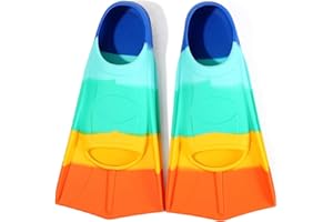 Foyinbet Kids Swim Fins,Short Youth Flippers Swimming Training Fins for Lap Swimming Pool Snorkeling for Children Girls Boys Beginner
