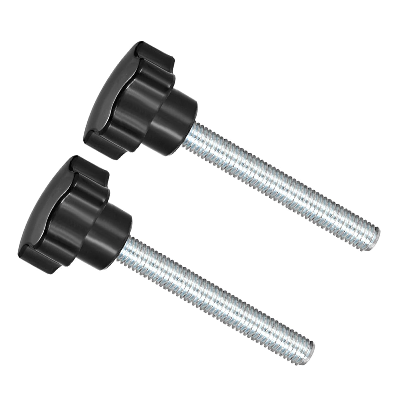 CoCud Star Clamping Knobs, M10 x 80mm Male Thread 48mm Head, Plastic Thumb Screw Grip Hand Knobs Threaded Bolt Black - (Applications: for Lathe Machinery), 2-Pieces