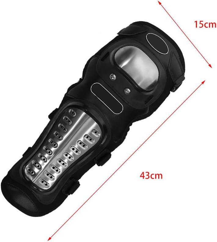 SANON Stainless Steel Adults Knee Pad,Knee Pads Shin Guard Protective Armor Set for Racing Motocross Bicycle - Image 3