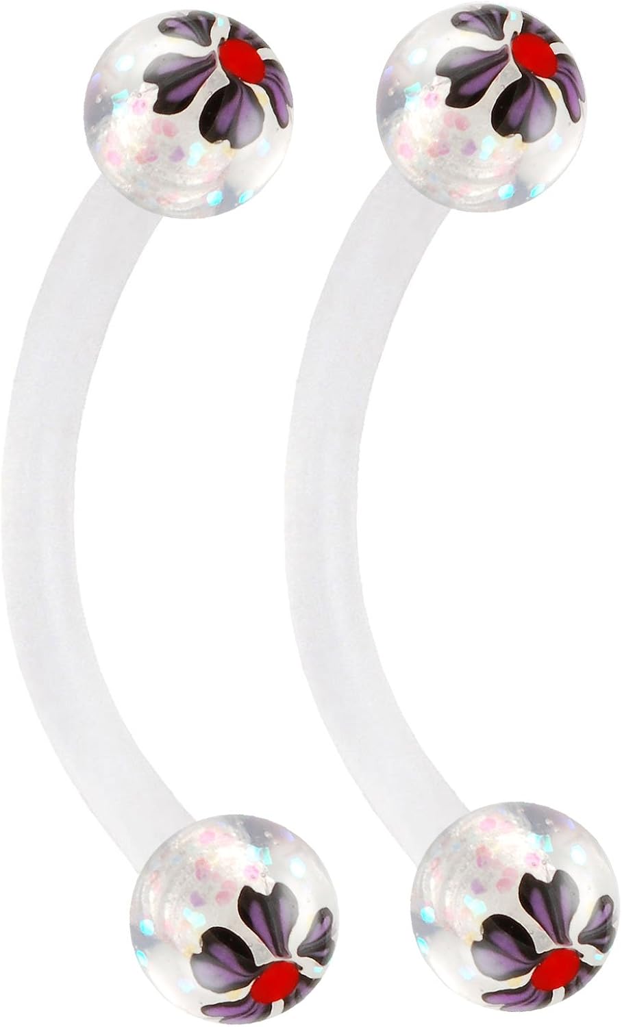 bodyjewellery 2pcs 16g Curved Barbell Septum