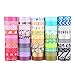 LOKIPA Washi Masking Tape 24 Rolls Random Delivery 0.6 inch Wide Arts and Crafts DIY Decorative Washi Tape for Gift Wrapping Scrapbooking (24)