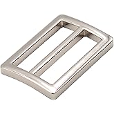JWBIZ 8pcs Flat Metal Slide Buckle Belt Adjuster Sliders Tri Glide Strap Hardware Clasp (Silver, 1 Inch)
