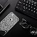 iPhone SE / 5S / 5 Case, MagicMobile Slim Hybrid Case [Cute White Henna Mandala Pattern] Rugged Paisley Print Lace Floral Customized TPU with Bumper Frame Dual Layers - [Black]