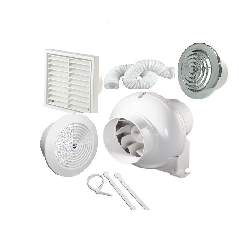 Bathroom Fan Kit Loft Ceiling Mounted Extractor Duct Vent With