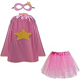IDOTTA Kids Super-hero Costumes Capes with Mask Tutu Set for Girls Dress Up Party Halloween Princess Super Hero Cosplay