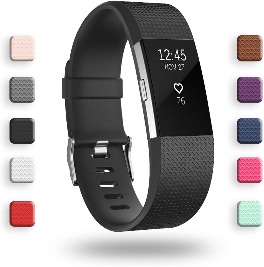 POY Replacement Bands Compatible for Fitbit Charge 2, Classic & Special Edition Adjustable Sport Wristbands