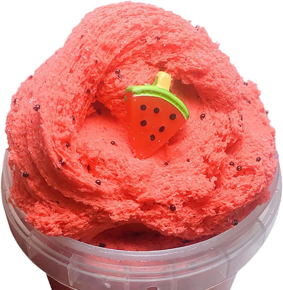 Dkings Watermelon Fruit Fluffy Foam Slime Clay Putty Scented DIY Light Soft Slime Toy (60ml)