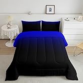 Feelyou Blue Black Ombre Comforter Set Twin Size, Abstract Blue and Black Comforter for Boys Girls Abstract Art Bedding Set Luxury Modern Duvet Set Decorative Durable Bed Set 2Pcs