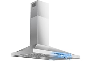 Zomagas Wall Mount Range Hood 30 inch, Ducted/Ductless Range Hood with Gesture Sensing & Touch Control, Kitchen Hood 30 inch 450CFM, Vent Hood w/Stainless Steel Baffle Filters, 3 Speed Fan