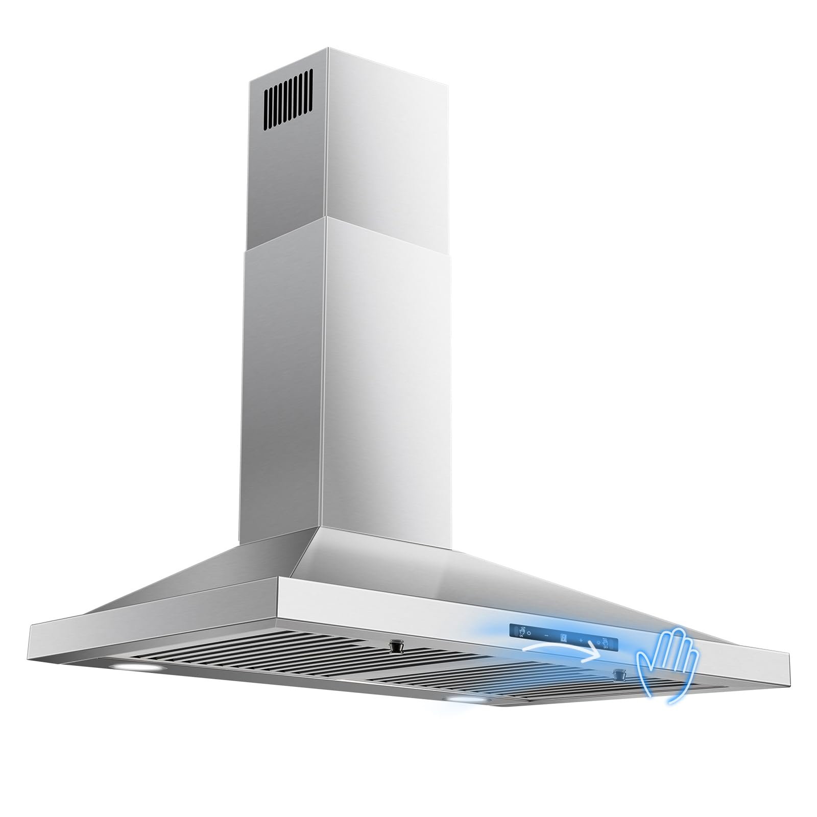Wall Mount Range Hood 30 inch, Ducted/Ductless Range Hood with Gesture Sensing & Touch Control, Kitchen Hood 30 inch 450CFM, Vent Hood w/Stainless Steel Baffle Filters, 3 Speed Fan