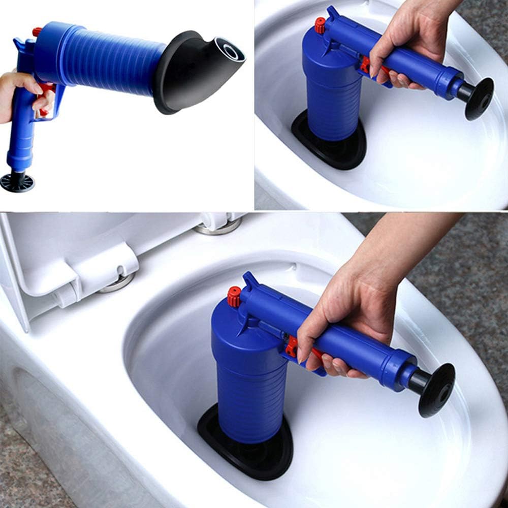 High Pressure Drain Opener for Toilet Bathroom Upgraded Version Blue