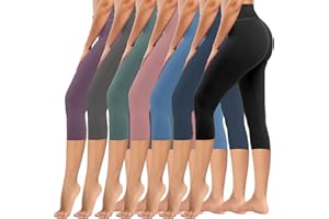 we fleece 7 Pack High Waisted Leggings for Women Tummy Control Soft Workout Athletic Yoga Pants