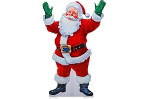 DoubleFill 5 Feet Santa Claus Cardboard Cutout Christmas Standup Decoration Life Size Santa Photo Props Backdrop Standup for Ho! Ho! Ho! Christmas Party Holidays Outdoor Indoor Home Decor
